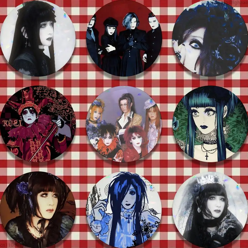 Malice Mizer Visual Kei Rock 58mm Badge Brooches on Backpack Clothes Handmade Round Enamel Pins for Jewelry