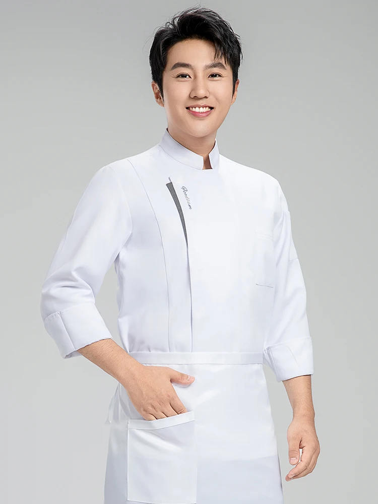 Jaqueta de chef masculina manga longa uniforme de cozinha profissional restaurante hotel workwear outono inverno roupas