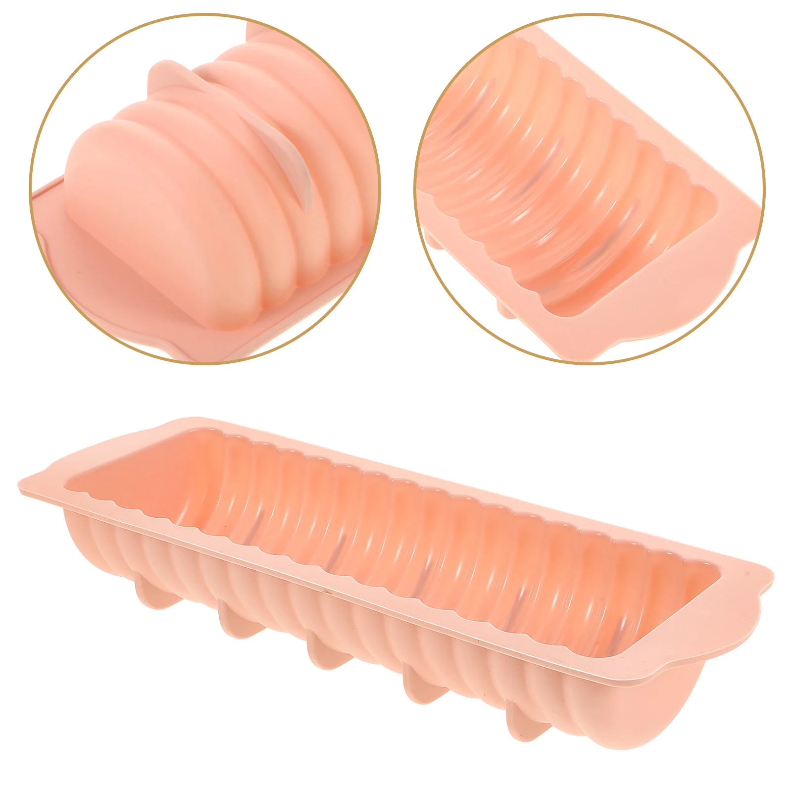 

Caterpillar Ribbed Silicone Loaf Mold Nonstick Bread Hot Dog Form Baking Molds DIY Dessert Bakeware Loaf Molds