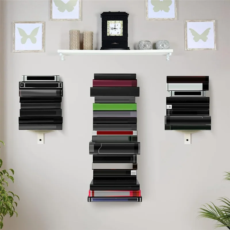 

ABFI 2Pcs Floating Book Shelves For Wall Constructed Bookshelf For Home Office For Bedroom Living Room Office