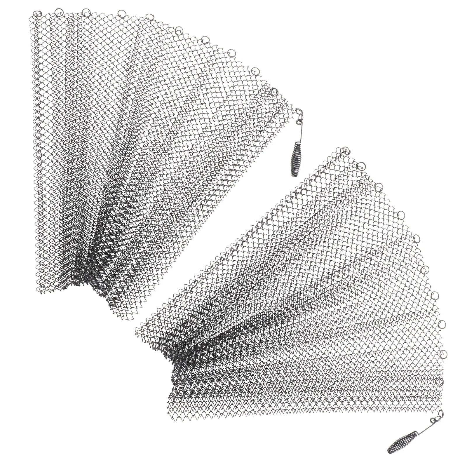 2 Pcs Fireplace Mesh Screens Metal Guard Iron Sparks Black Out Curtains for Home Small