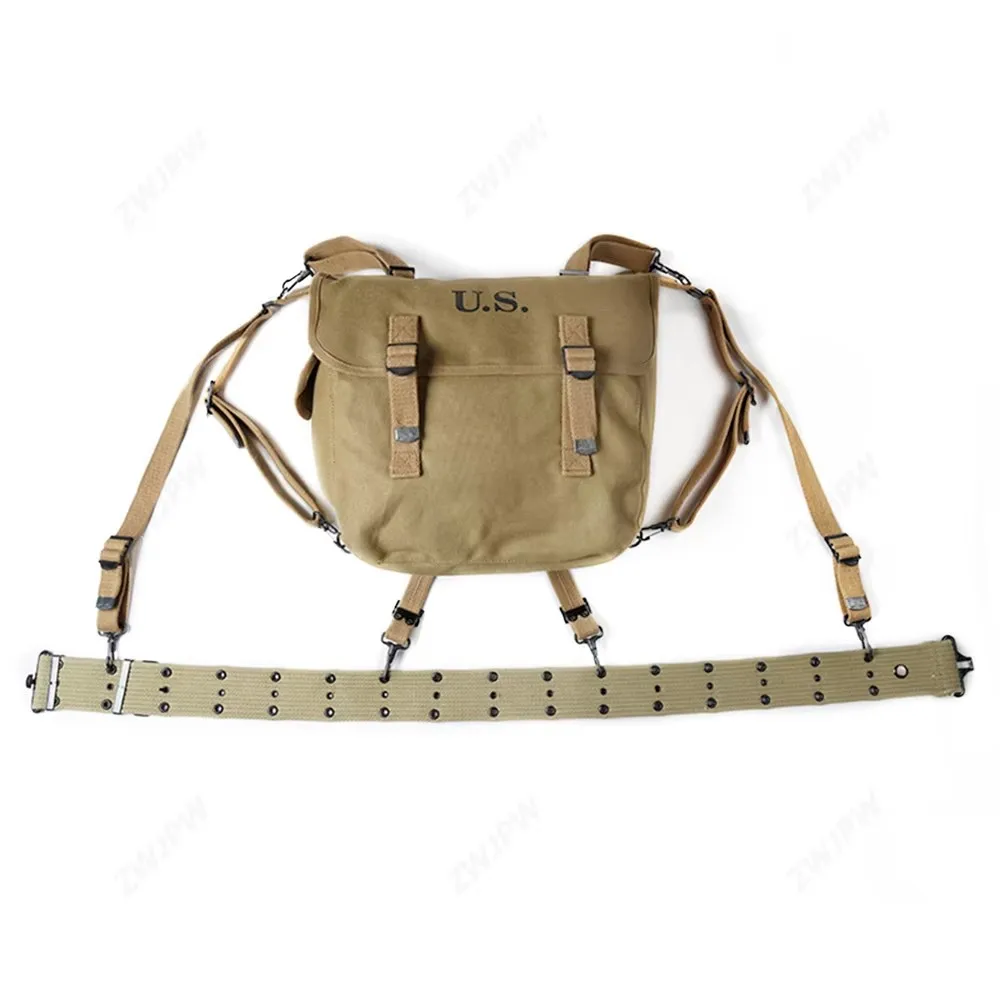 

WW2 US ARMY M36 BAG AND US BELT X-STRAPS EQUIPMENT COMBINATION HIGH QUALITY belt length 125cm