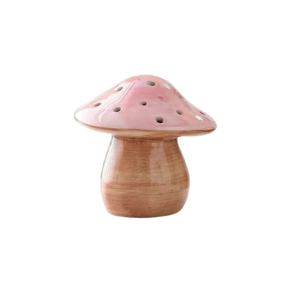 

Eye-Friendly Ceramic Mushroom Night Light Energy Efficient Flat Bottom Mushroom Nightlights Soft Glow Ornament