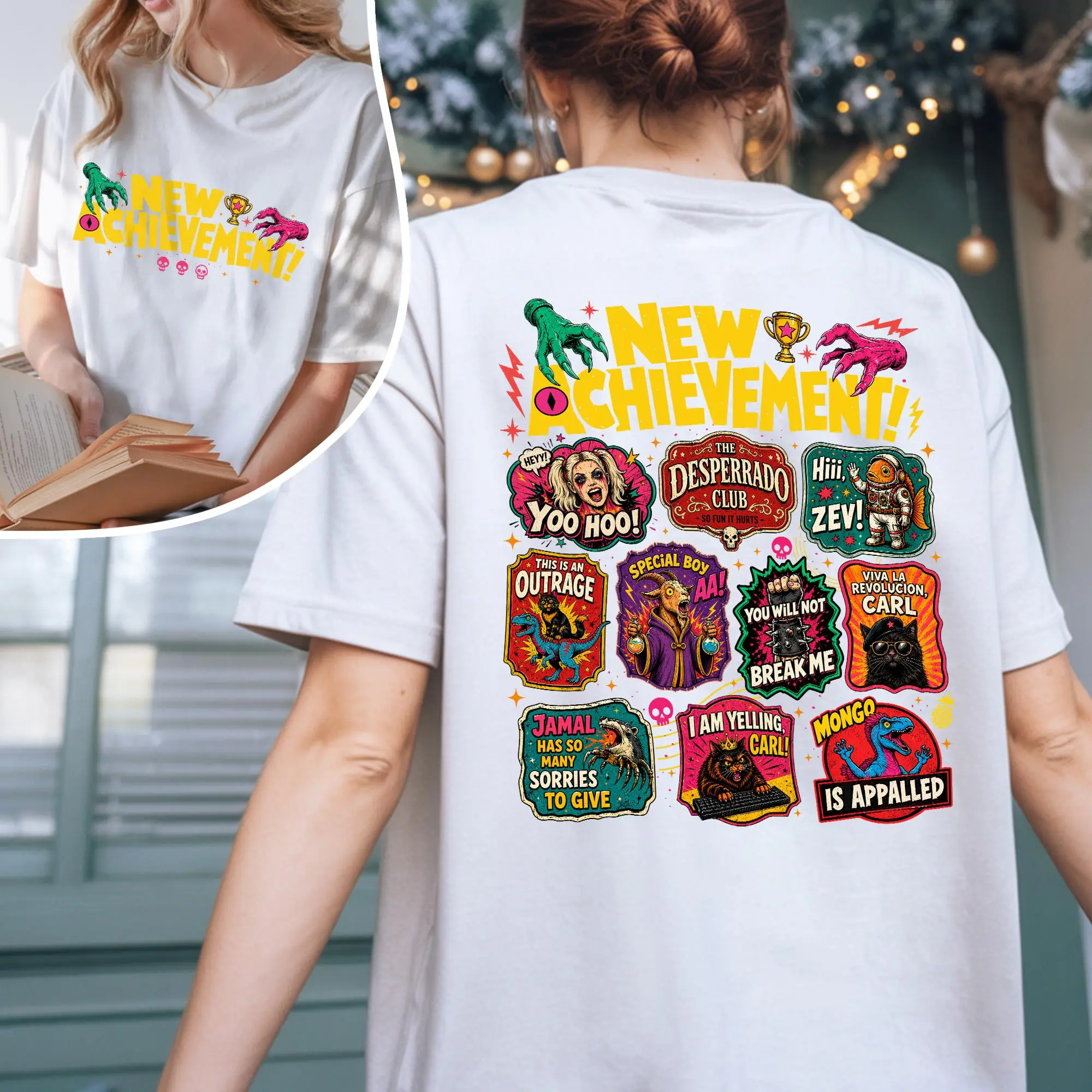 Dungeon World Stamps Graphic Tee, LitRPG Desperado Club Shirt,New Achievement, Gift for LitRPG Lovers, Book Series Apparel view 2