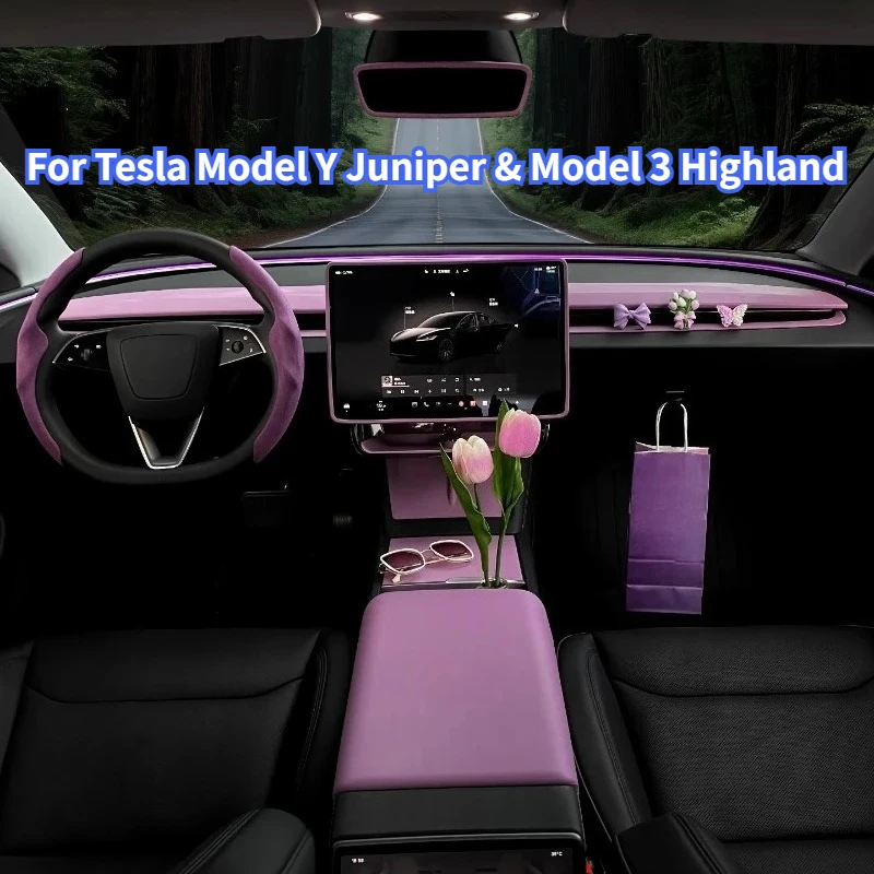 

Фиолетовое внутреннее украшение с центральным управлением для Tesla Model 3, Highland Model Y Juniper, задняя рамка для воздуховыпускного отверстия, аксессуары