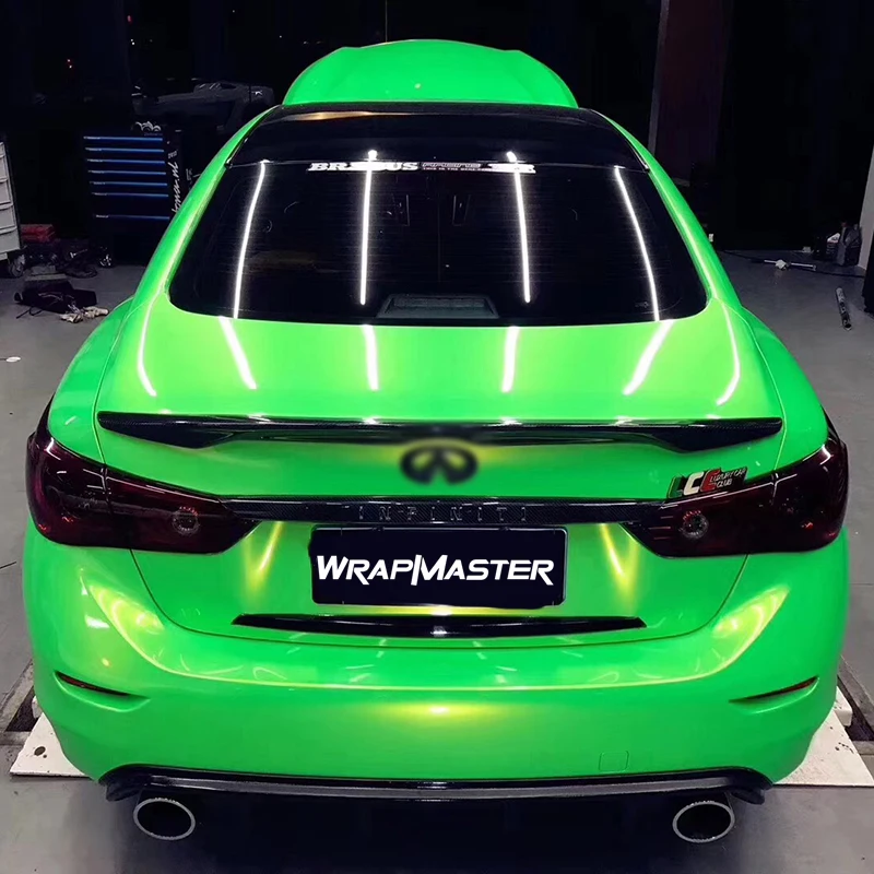 

PET Liner Car Interior Wrap Sparkle Car Wrap Flexible Carbon Fiber Magic Gold Green
