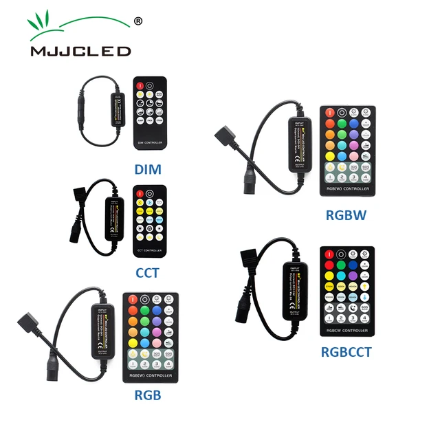 12V 4Pin RGB 24V 5Pin LED Controller 14Key 5V 28Key RF Remote Control for Single Color CCT RGB RGBW RGBCCT LED Strip Lights
