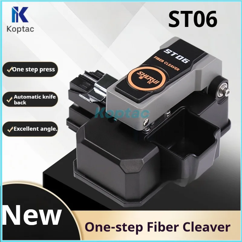 

New Fiber Optical Cleaver ST06 Automatic 1 Step With 16 Points Blade Press To Finish Fiber Optic Cutting FTTH