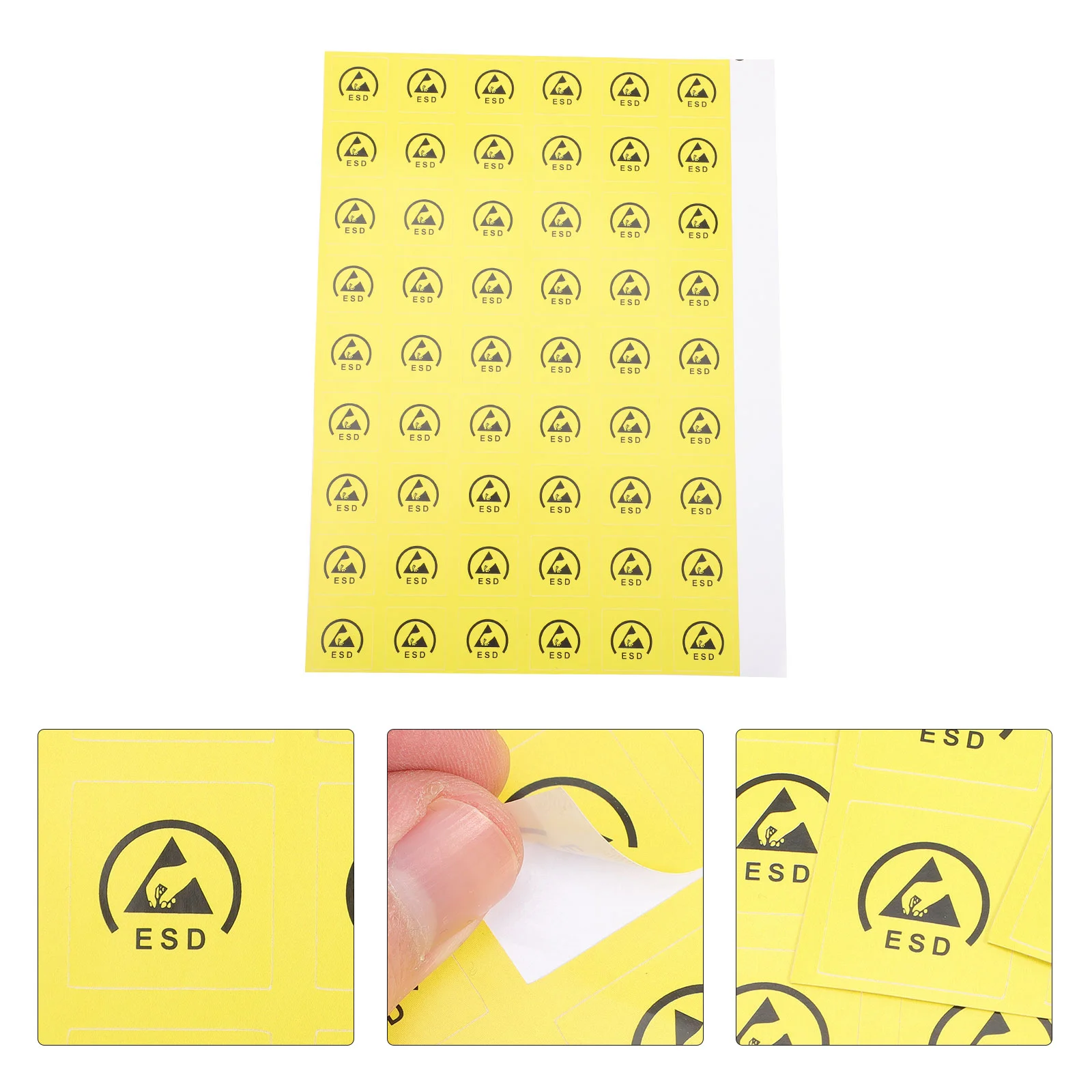 Caution Stickers Anti-static Esd Self Adhesive Warning Decal Electricity Mechanical Equipment Label Electrostatic