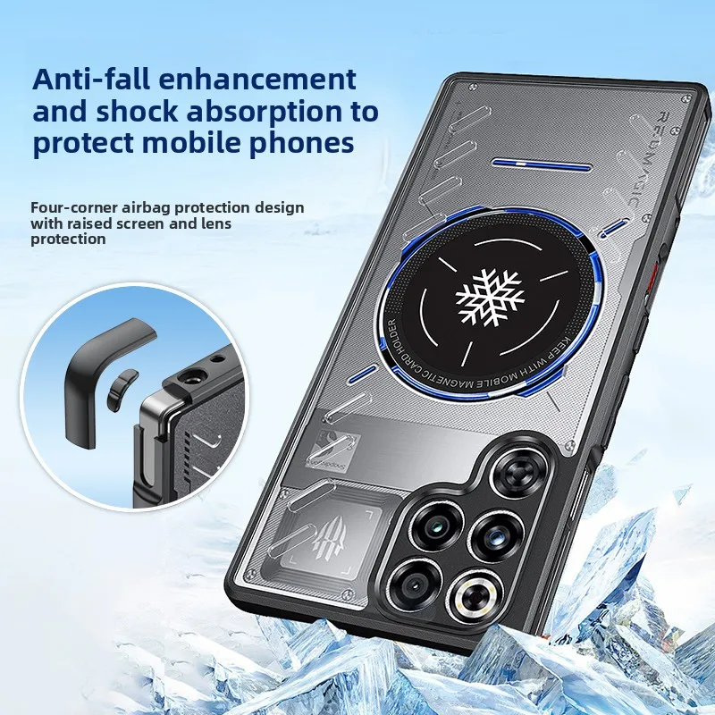 Etui do ZTE Nubia Red Magic 1110 Pro Plus Nowe Magnetyczne Etui Chłodzące z Funkcją Ochrony przed Upadkiem do Użytku w Pojeździe dla Red Magic 1110 Pro Funda — zdjęcie produktu 5