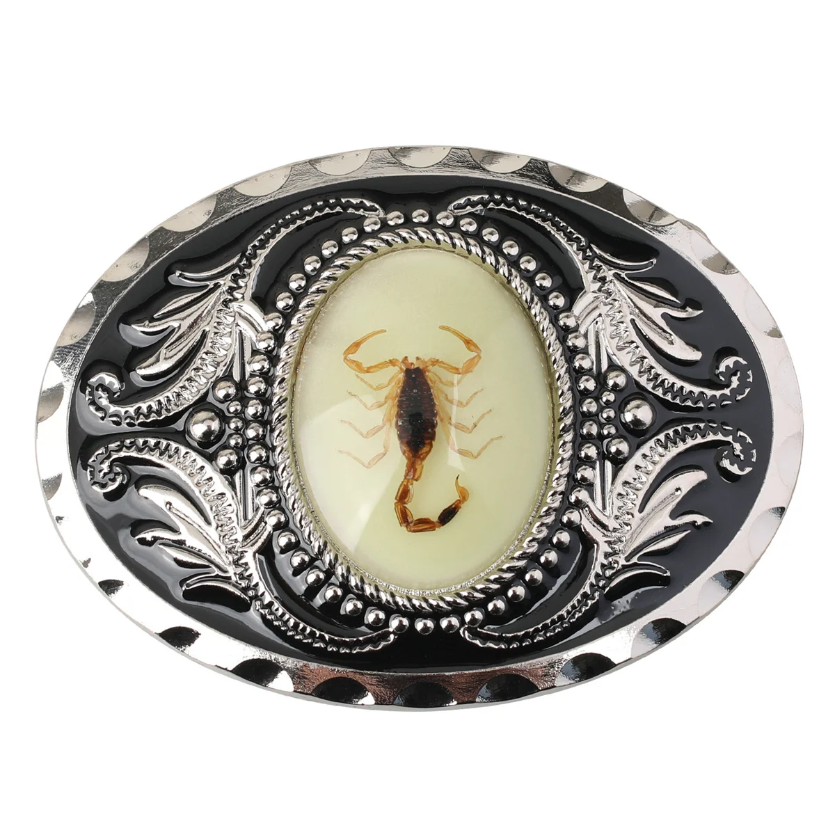 Luminous Scorpion Alloy Leather Belt Smooth Clasp Fashion Decorative Accessory