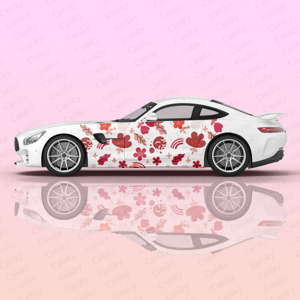 Custom Small Flower Graffiti Car Sticker Decal Hood Door Body Vinyl Sticker Graphic Wrap New Car Sticker Decoration Accessories