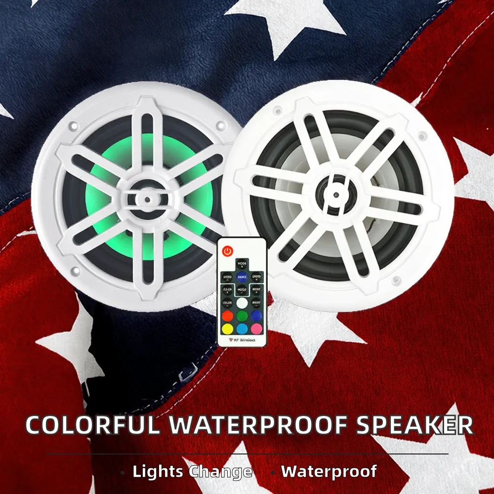 New Yacht Boat Colorful Waterproof Aluminum Marine Speaker Remote Control Color Changing 12V High Pitch Rust-proof