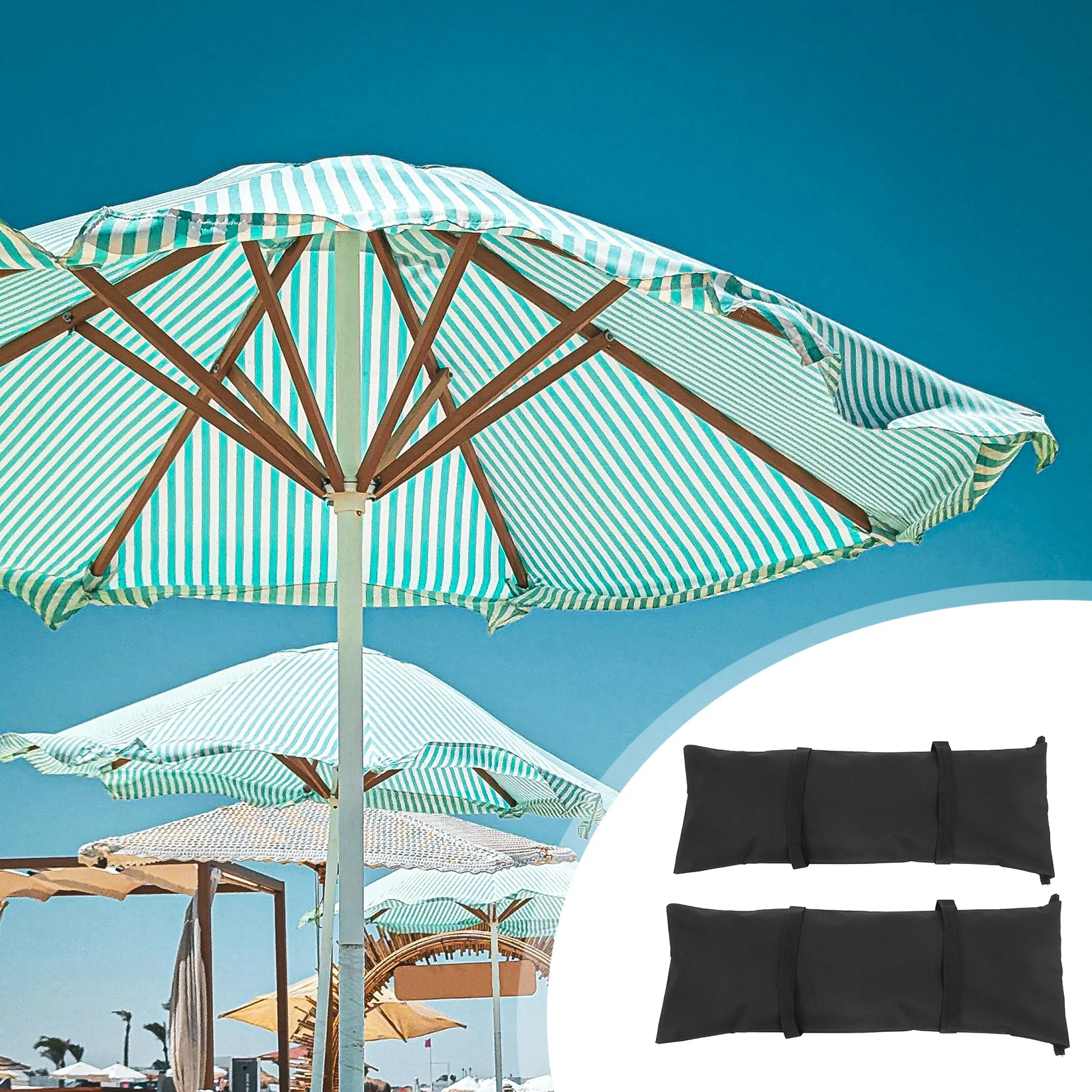 

2pcs Oxford Fabric Sand Bags Heavy Duty Fillable Weight Bags For Patio Umbrella Base Outdoor Furniture Windproof Stable Carry