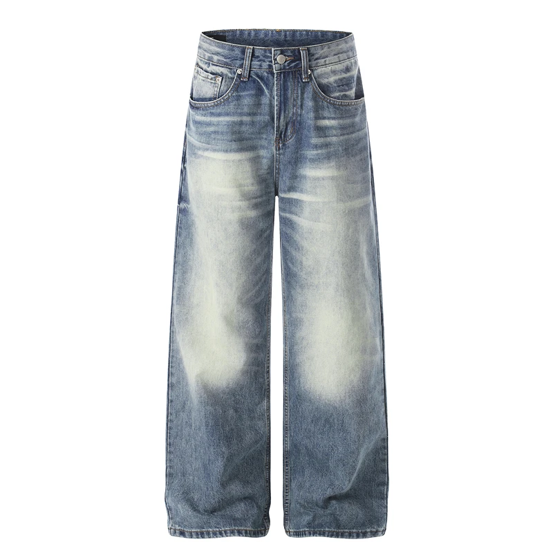 

Vintage Waed American Sle Jeans Loose Straight Leg Wide Leg Pants for Men And Women Durable Comfortable Fit