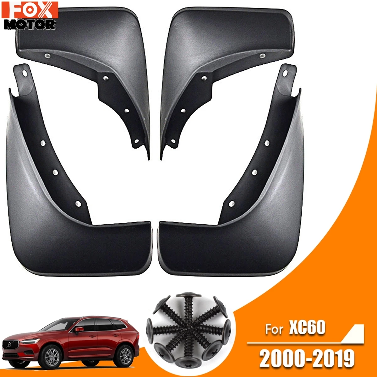 Set Molded Front Rear Mud Flaps For Volvo XC60 2008-2020 Mudguards Flap Splash Guards Mudflaps +Screws Car Accessories