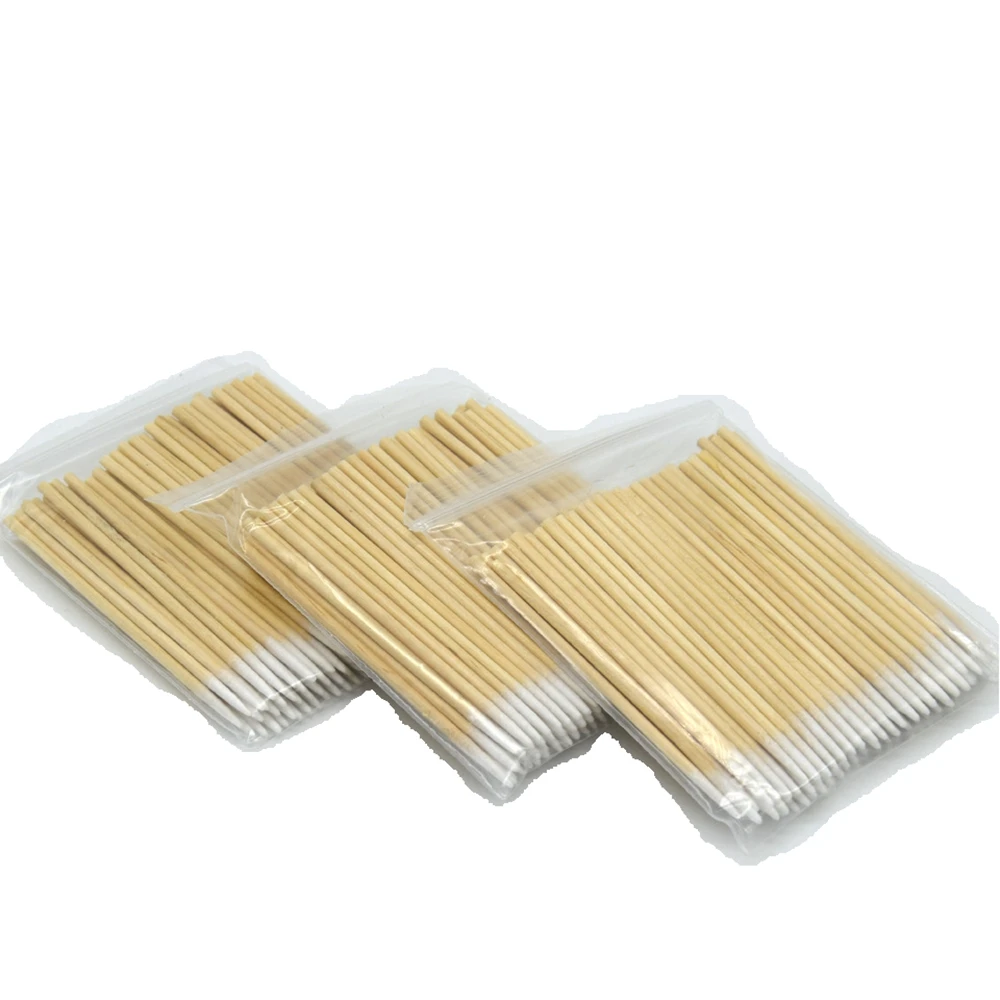 100/300/500/1000 pz legno sopracciglio Eyeline tampone di cotone lucidalabbra tamponi a punta bastoncini per la pulizia applicatori di estensione delle ciglia