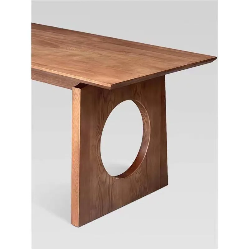 Nordic solid wood dining table rectangular modern simple desk minimalist living room log desk ash wood workbench