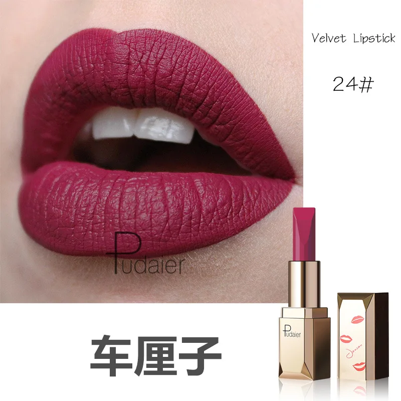 Pudaier matte matte fluwelen matte lippenstift Europese en Amerikaanse lipglazuur 26-kleuren lipgloss