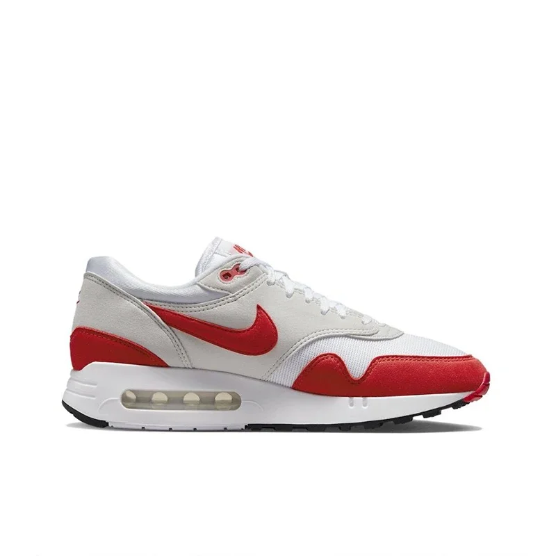 Original Nike Air Max 1 '86' “Big Bubble” Men's Running Shoes Wear Resistant Shock Absorption Red Gray Sneakers BQ3989-100