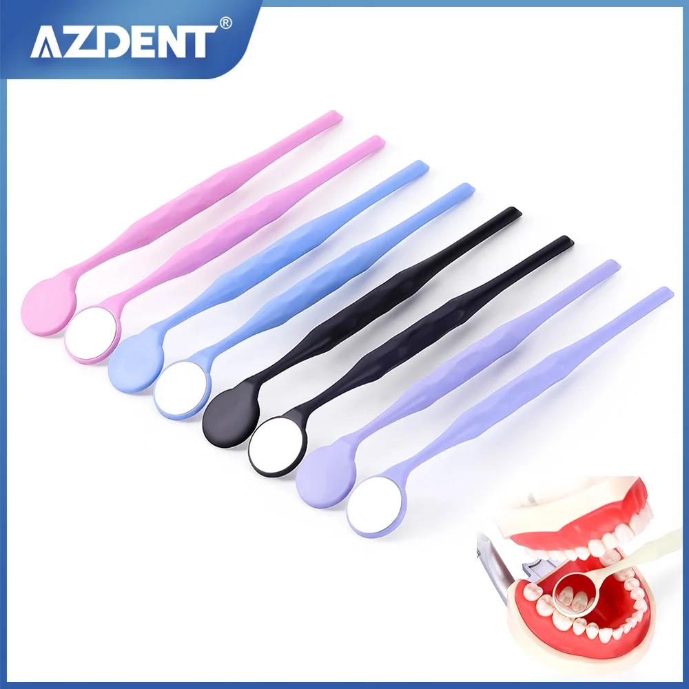 AZDENT 10 sztuk/pudło Dental pojedyncze/dwustronne lusterka do ust autoklawowalne Premium przednia powierzchnia usta reflektor egzaminacyjny lustro