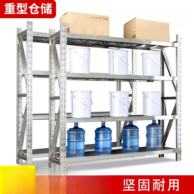 Stainless steel shelves Multi-layer warehouse storage Cold storage Garage storage Moisture-proof and rust-proof supermarket