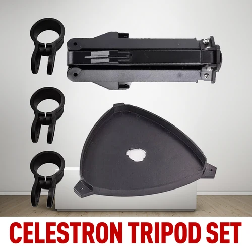 Imagen 2 del producto Bandeja de accesorios para Celestron GT, SLT, CG-2, CG-3 Meade EQ-1, trípodes telescópicos de alta definición, anillos de sujeción con tornillos