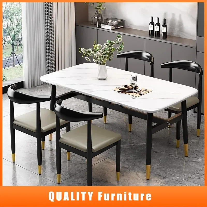

Прямоугольный современный обеденный стол для гостиной, вечеринки, скандинавского салона, кухни, обеденный стол, мобильная роскошная мебель Mesas De Comedor