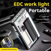 Rechargeable EDC Flashlight, Dual Light Sources Mini Flashlight, Portable Flat Pocket Flashlights, Magnetic Keychain Flashlight