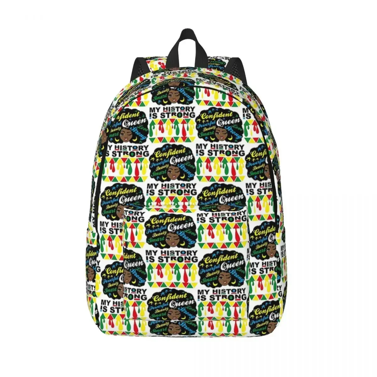 

My History Is Strong Black African Girl Backpack for Boy Girl School Bookbag Afro Woman Canvas Daypack Kindergarten Primary Bag