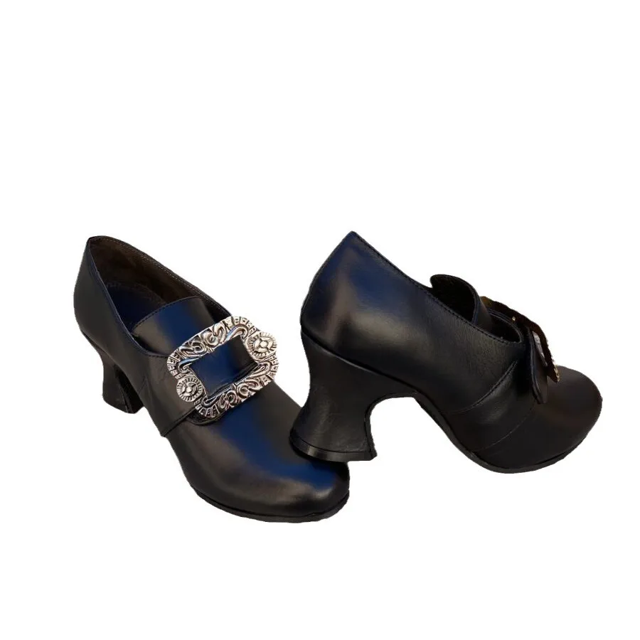 빈티지 18 중세 르네상스 코스프레 고딕 신발, 마리 앙투아네트 하이힐, 여성용 멋진 신발, 할로윈 파티