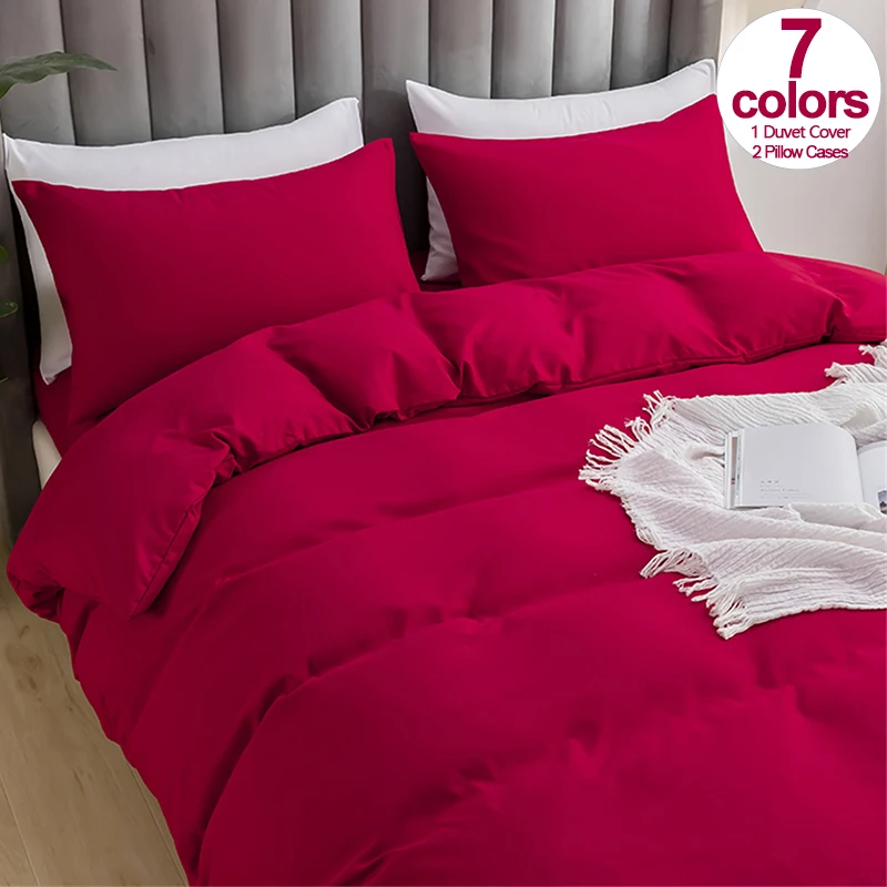 

Solid Color Duvet Cover Set with Pillowcases - Brushed Bedding Set for Bedroom -Cozy, Includes 1 Duvet Cover & 2 Pillowcases