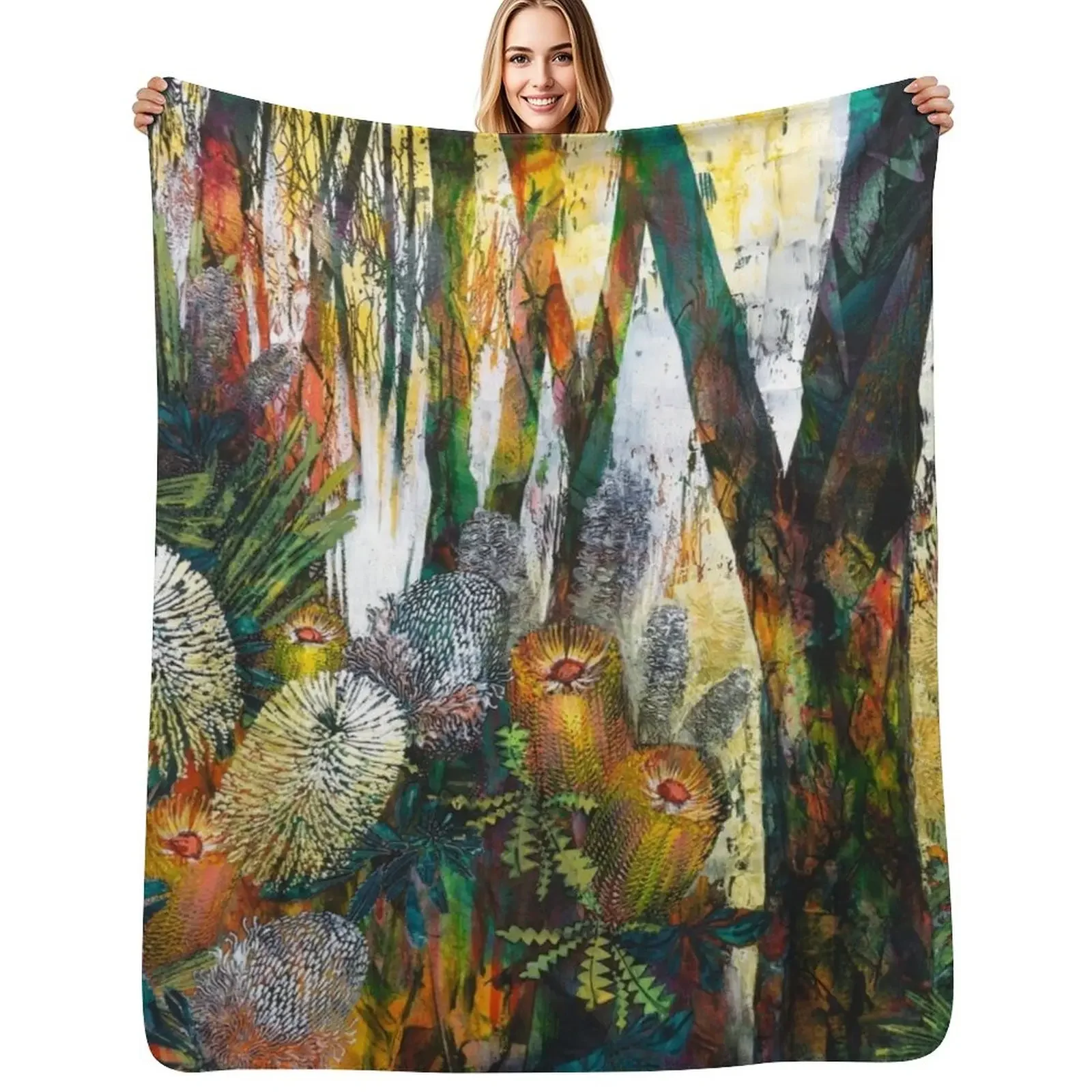 

Beauteous Banksias Throw Blanket valentine gift ideas Cute Camping Plaid Blanket