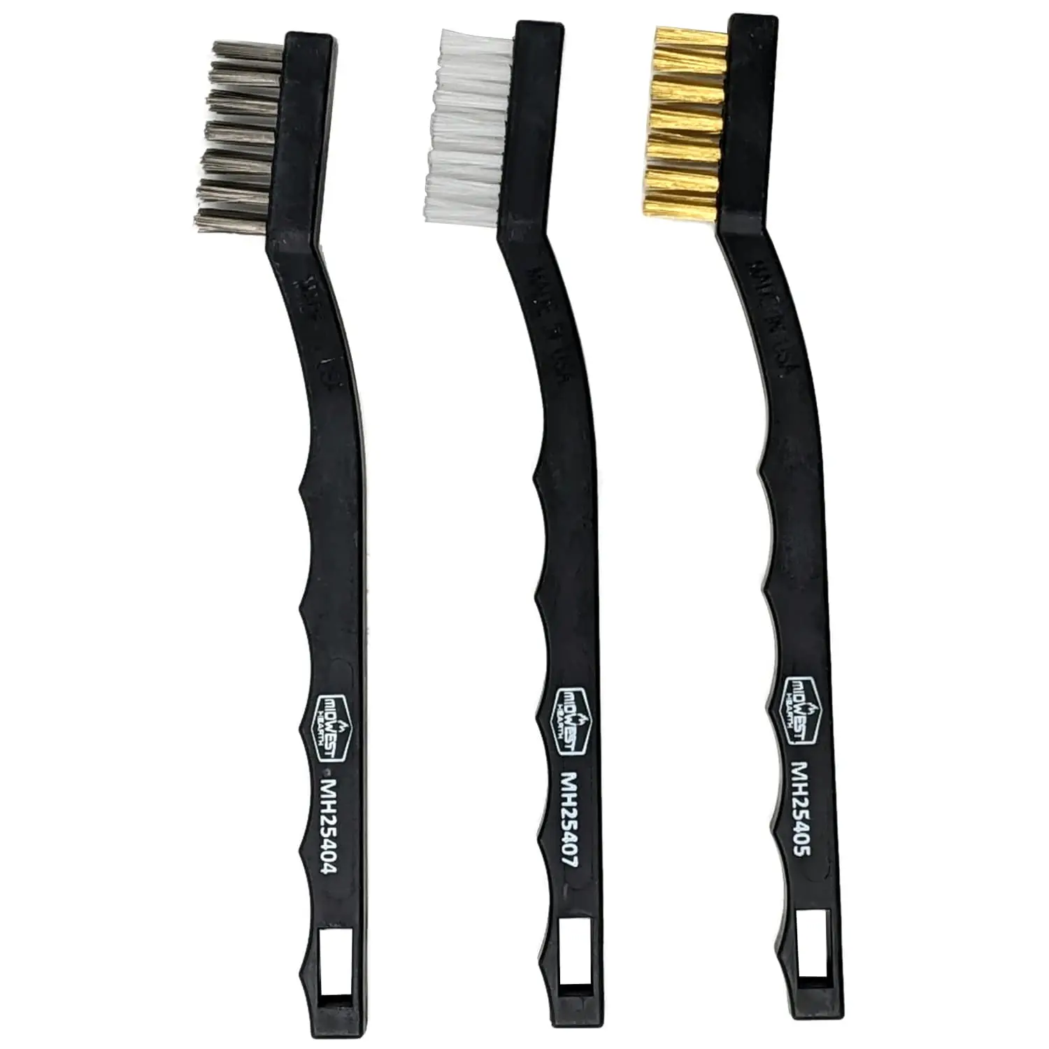 

Wire Scratch Brush Set with Plastic Handles (Made in USA) - 3-Piece Cleaning Tool