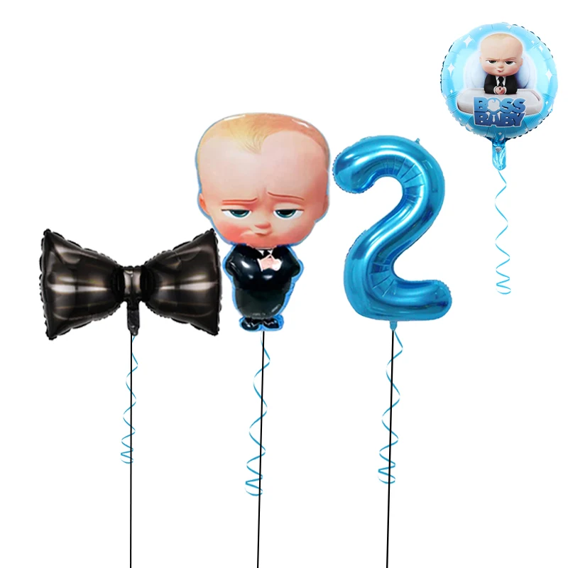 1 set di palloncini a tema Boss Baby con papillon nero Neonato Doccia Palloncino ad elio Compleanno Genere Rivela Decorazione del partito