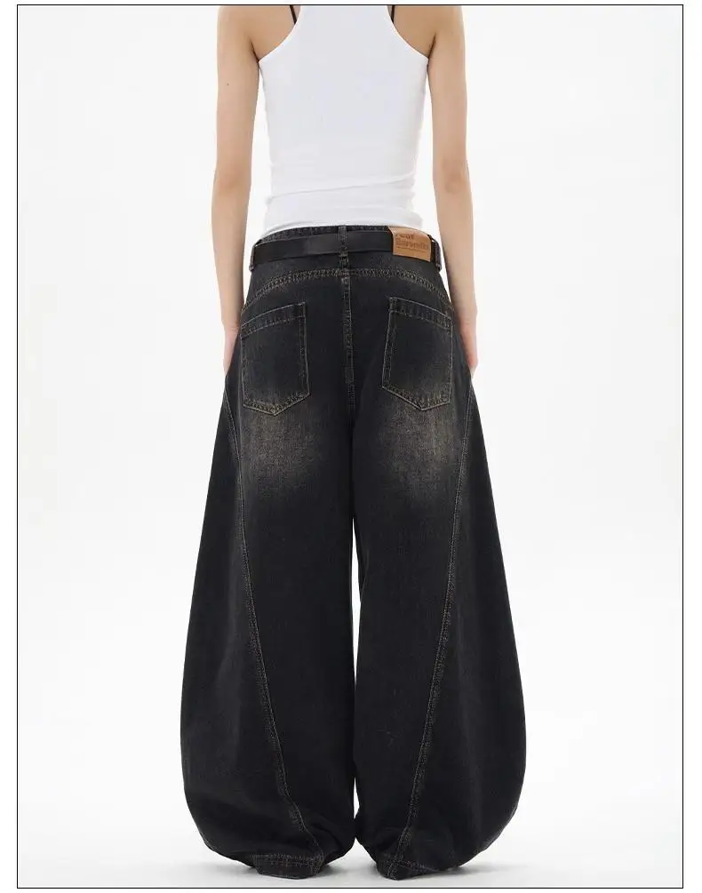 American High Street Retro Men's Jeans Fashion Casual Wide Leg Denim Pants Korean Baggy Jeans Streetwear Y2k Men Clothing