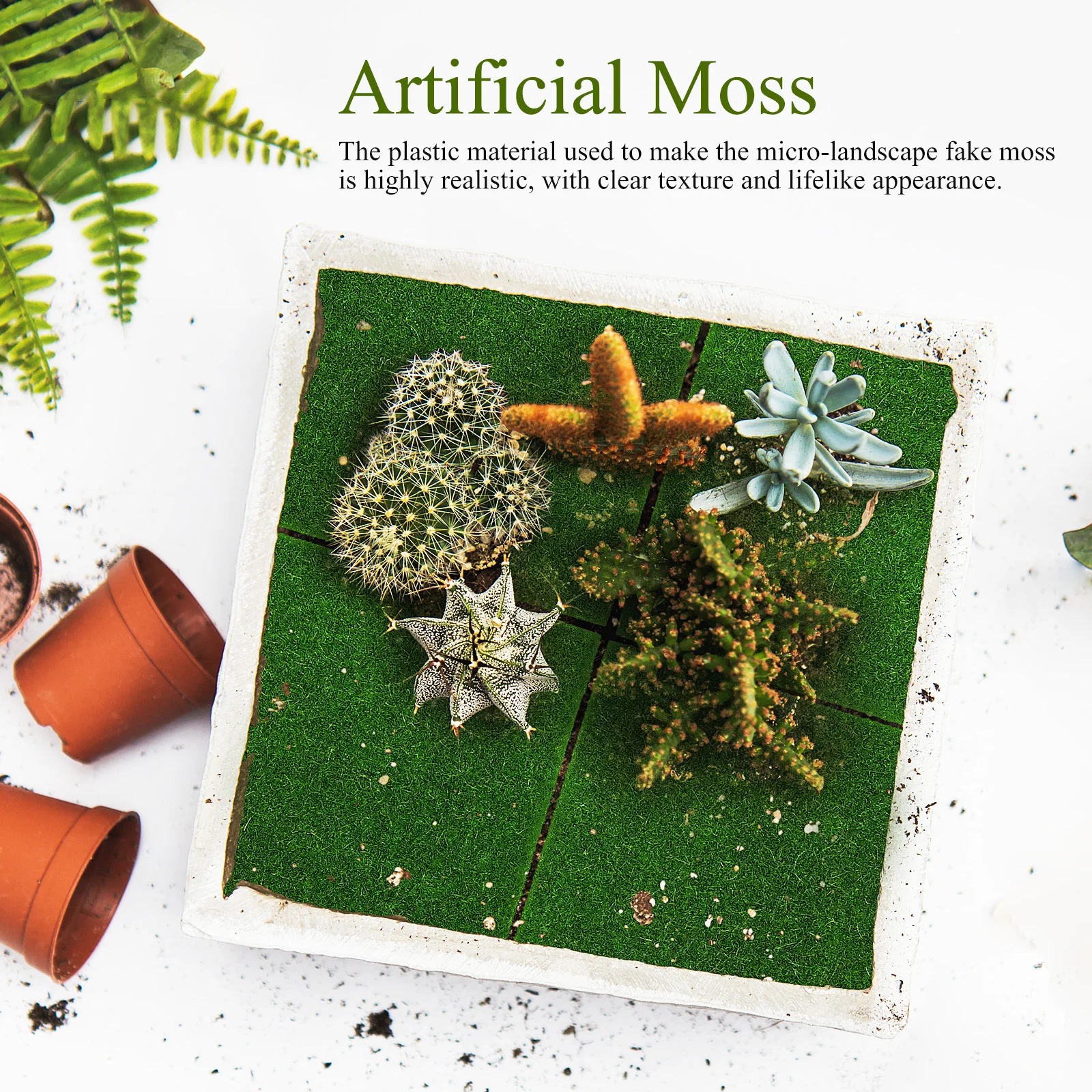 

8 pcs Artificial Moss Sheet Fake Grass Mat For Dollhouse Decor Micro Landscape Garden Indoor Plants Decorative Turf Strong