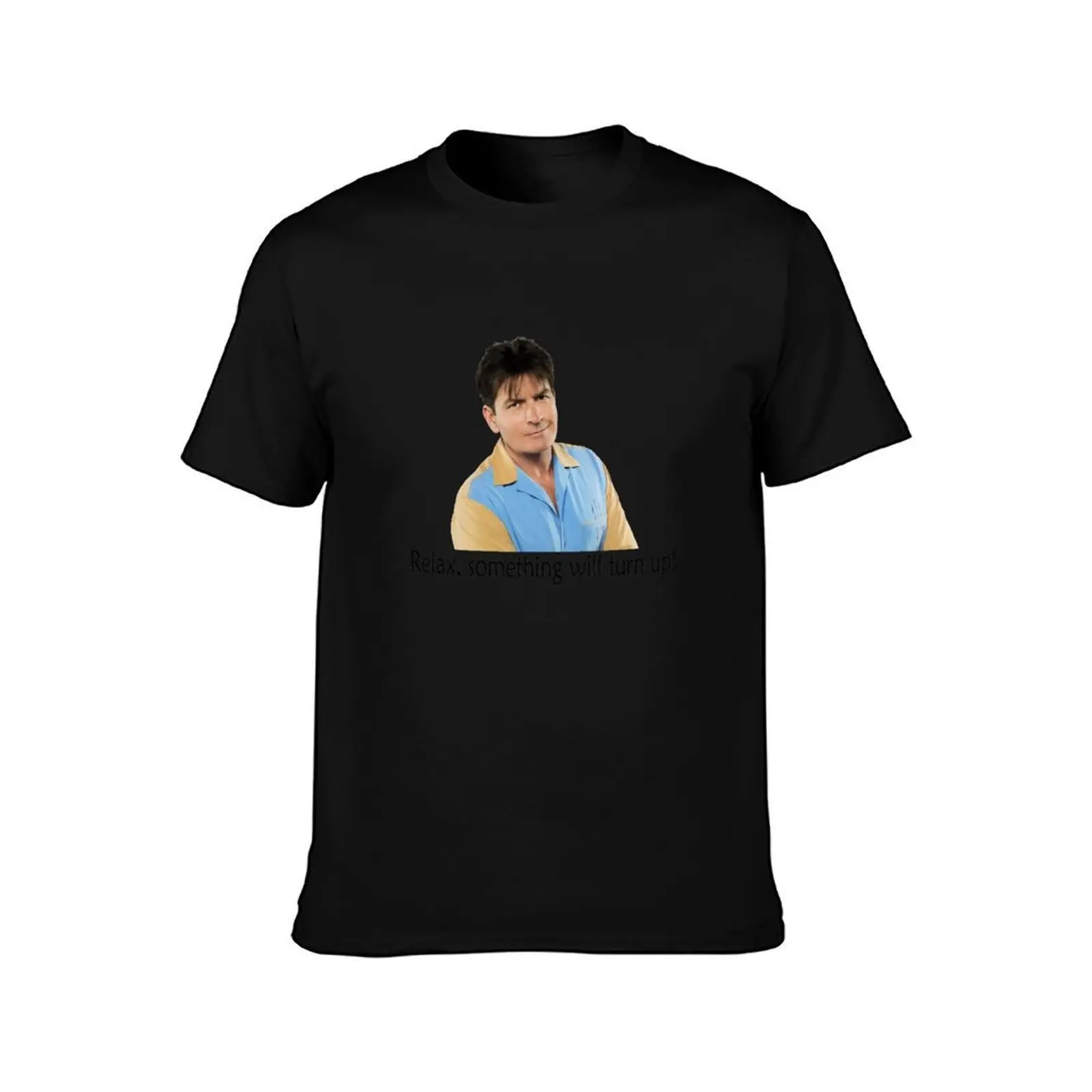 Charlie Sheen T-Shirt, Summer Casual Cotton Tee, Oversized Streetwear Tops, Vintage Graphic Print, Loose Fit Short Sleeve