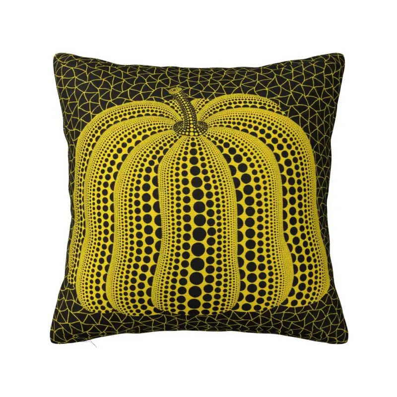 

Luxury Yayoi Kusama Pumkin Cushion Covers Polyester Abstract Painting Throw Pillow for Car Square Pillowcase Home Decorative