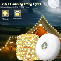 4-in-1 Camping Light w/String Light,LED Flashlight,8 Modes,360° Lighting,Power Bank,Halloween,Christmas,New Year,Camping,Outdoor