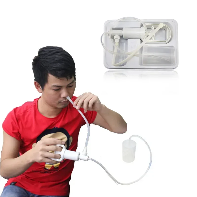 Handheld Nasal Rinse Kit Sinus Irrigation Device - Allergy Cold Relief Medical Tool Portable Sinus Care First Aid for Family Use