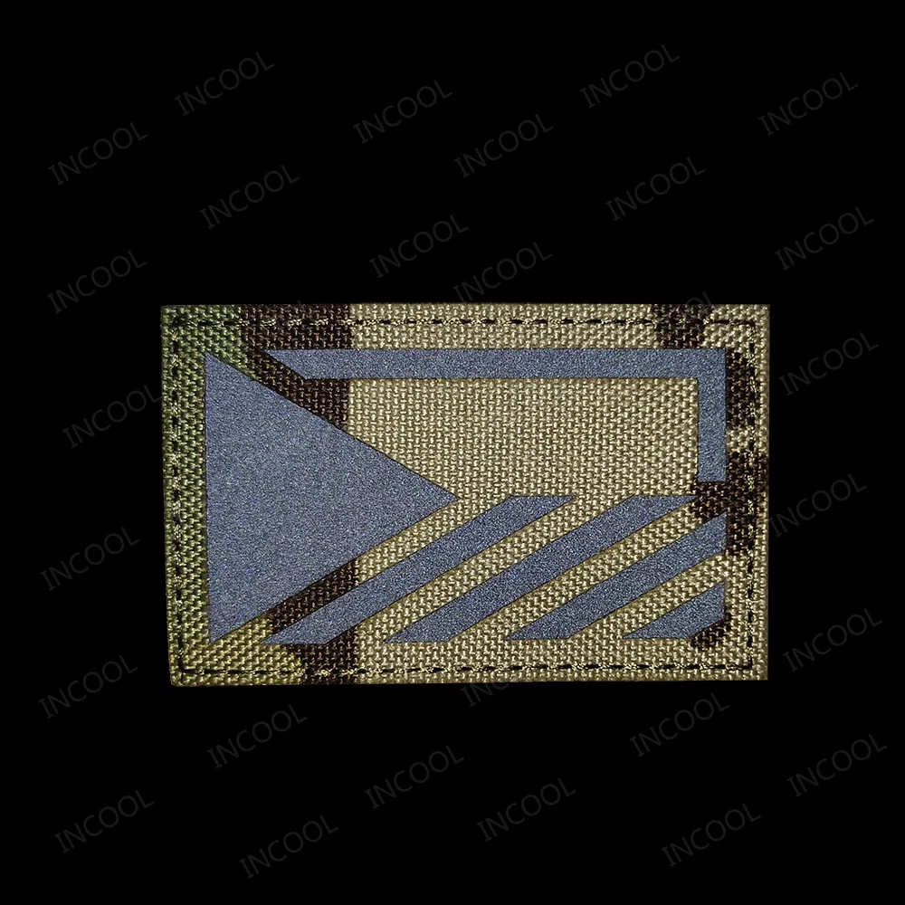 Black White Infrared IR Reflective Czech Republic Flag Patches CZE Embroidered PVC Rubber Flags Thin Blue Line Appliques Badges view 6