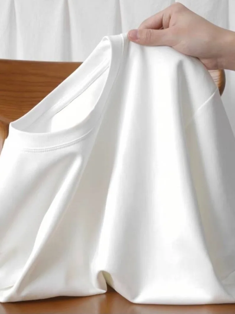 

Мужская летняя футболка из чистого хлопка с коротким рукавом, свободного кроя, однотонная, повседневная, дышащая, базовый слой, нижнее белье