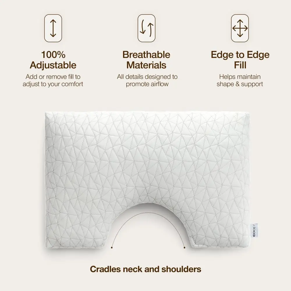 وسادة إسفنجية للذاكرة بحجم كوين، قابلة للتعديل لدعم الرقبة والرأس، نائمة جانبية متوسطة الحجم، CertiPUR-US/GREENGUARD Gold