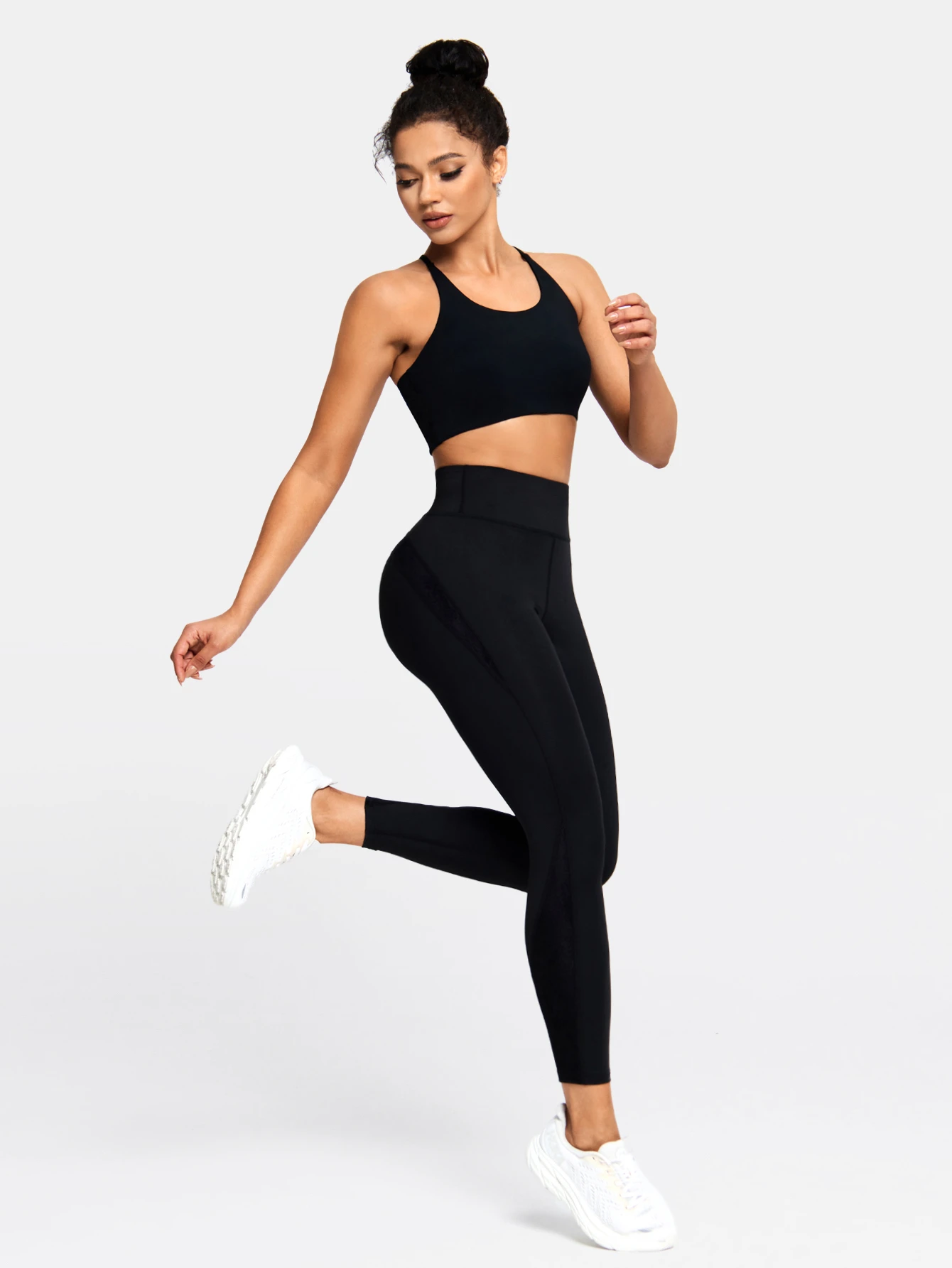 Women Velvet Fabric Stitching Yoga Leggings Comfy High Waist Quick Dry Sports Fitness Trousers Gym Activewear Push Up Leggings