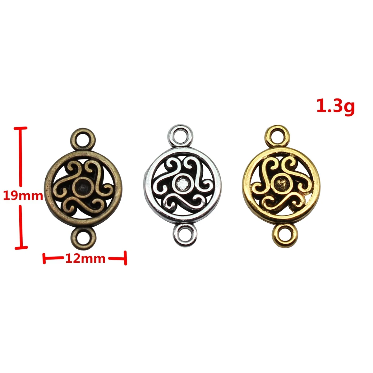 WYSIWYG 10pcs 19x12mm 3 Colors Round Connector Charms For Jewelry Making DIY Jewelry Findings