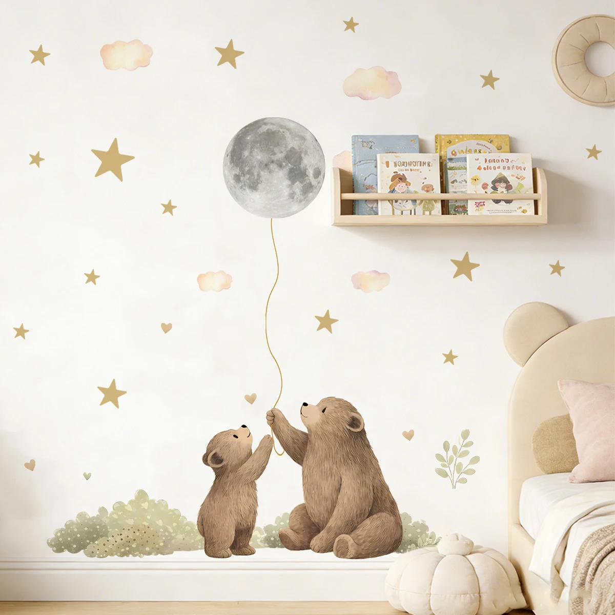 

Cartoon Panda Wall Stickers Self-adhesive Removable Waterproof Kids Living Room Wall Decoration Stickers Animal Themed Layout