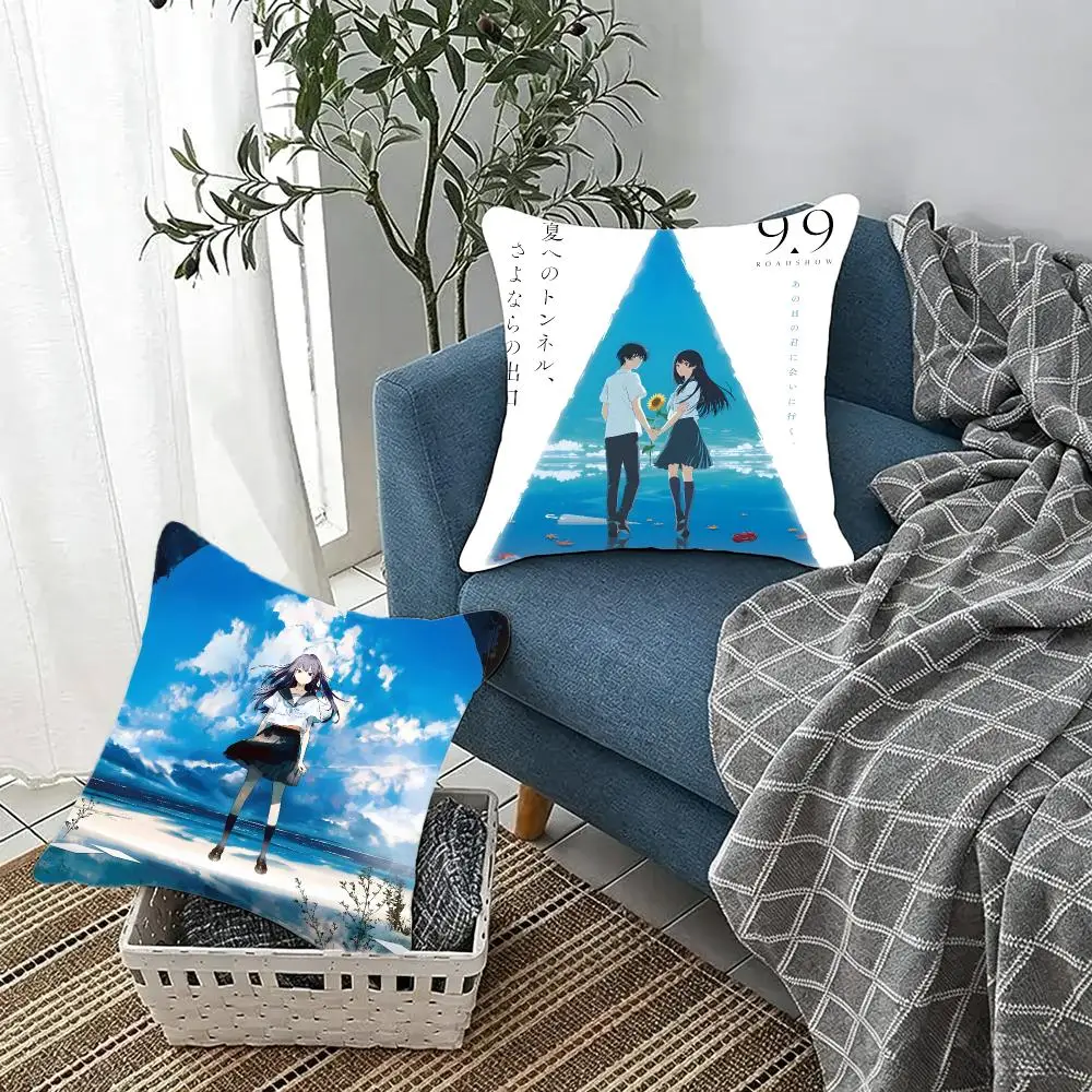 Anime Movie The Tunnel To Summer Cushion Cover Fluffy velvet Nordic style plush Living room sofa decorative