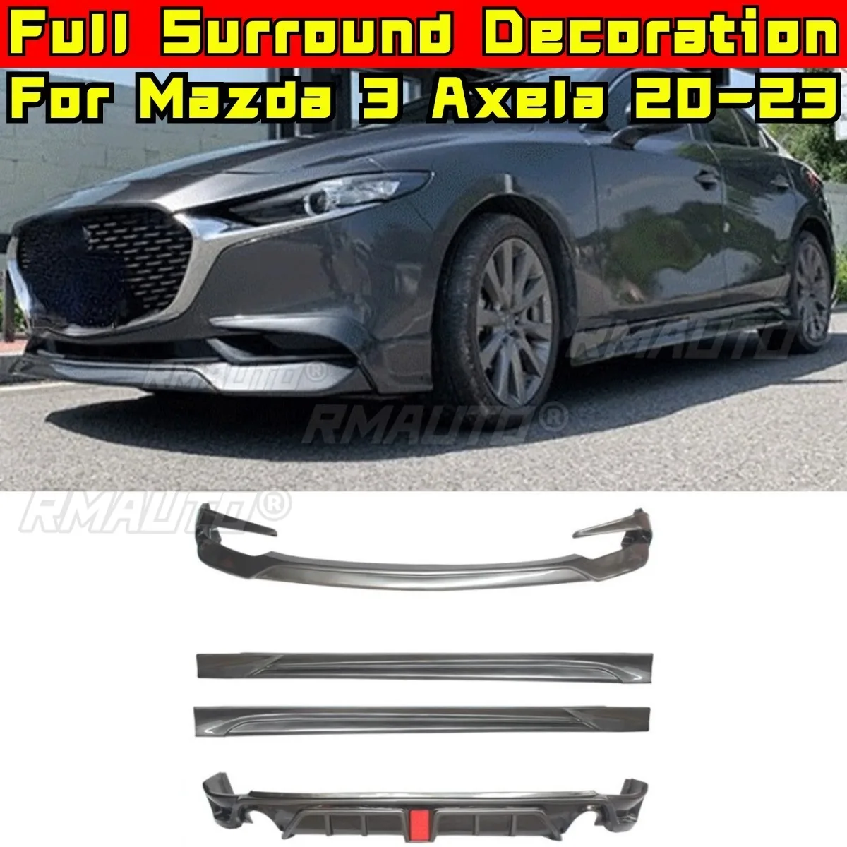 

Car Front Rear Bumper Spoiler Lip Diffuser Modification Part For Mazda 3 Axela 2020-2023 Side Skirt Lip Cover Tunning Part