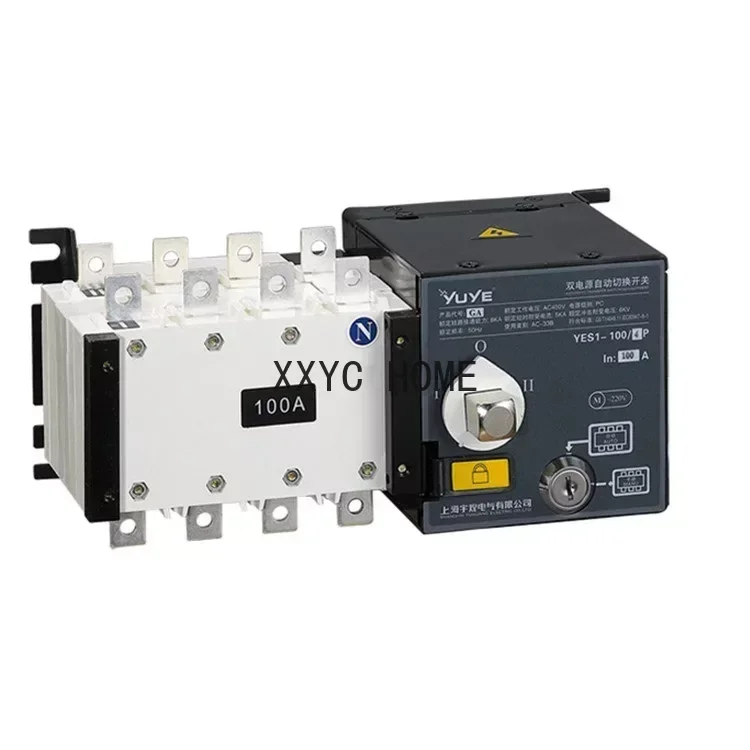 Output Changeover Switch for YES1-100GA 2 Input 1 4P Generators ATS White Silver Contact 100A 12 Months Accepted